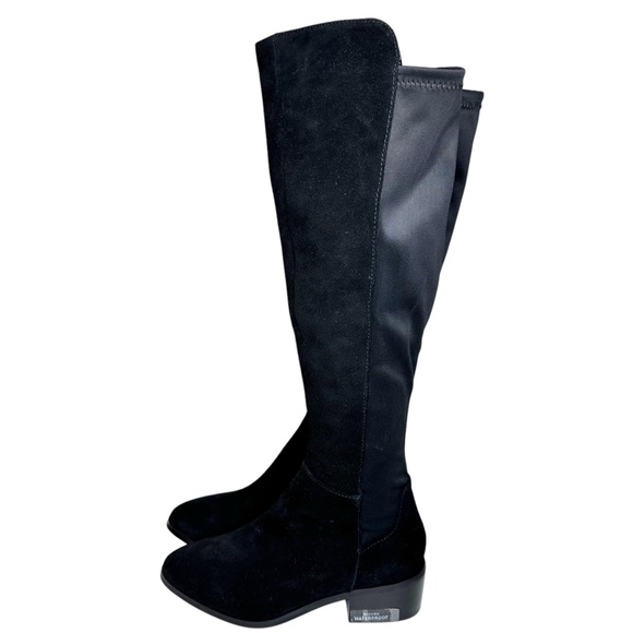 Blondo NEW Gallo Knee High Black Suede Boots Block Heel SZ 6.5 Waterproof - Picture 7 of 16